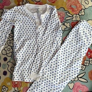 Blue heart, Roberta, roller rabbit, size 12 PJs